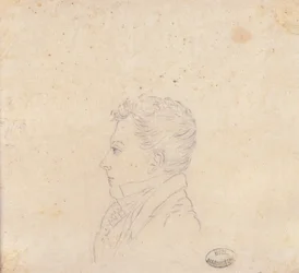 Drawing of Mr Setivaux, paymaster of the Grand Duchy of Tuscany, reproduction of a drawing by Madame de Finguerlin